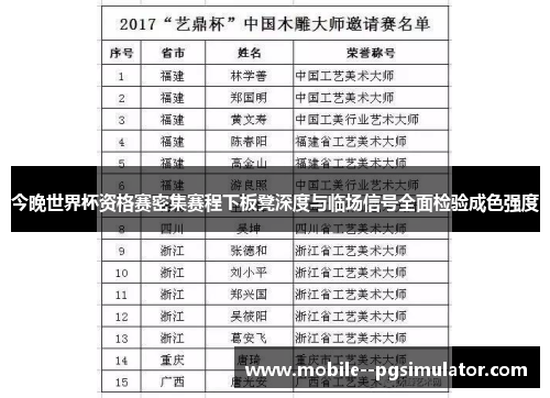 今晚世界杯资格赛密集赛程下板凳深度与临场信号全面检验成色强度