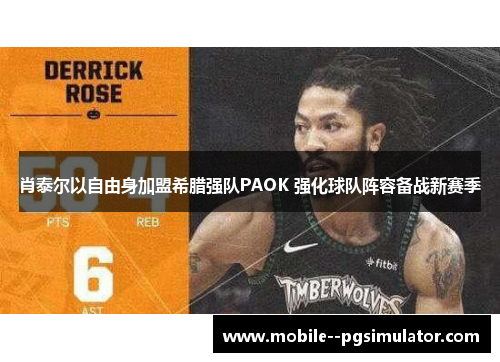 肖泰尔以自由身加盟希腊强队PAOK 强化球队阵容备战新赛季 肖泰尔以自由身加盟希腊强队PAOK 强化球队阵容备战新赛季