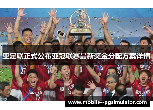 亚足联正式公布亚冠联赛最新奖金分配方案详情
